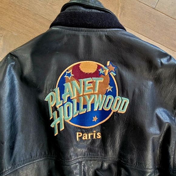Men's Leather Bomber jacket Planet Hollywood Paris, France - Picture 7 of 9